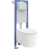 Mexen Sofia concealed WC set, narrow corner frame Tex W with Tornado WC bowl and soft-closing seat, white - 610530540300T