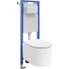 Mexen Sofia Concealed WC Set Narrow Frame, Corner Tex W with Tornado WC Bowl and Soft-Close Seat, White - 610530544000T