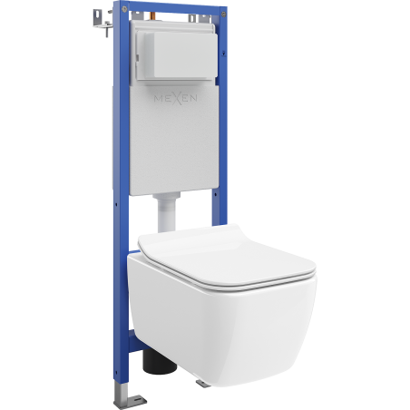 Mexen Stella WC Concealed Set Narrow Frame, Corner Tex W with WC Bowl and Soft-Close Seat, White - 610530680800