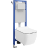 Mexen Stella WC Concealed Set Narrow Frame, Corner Tex W with WC Bowl and Soft-Close Seat, White - 610530680800
