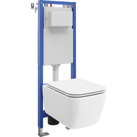 Mexen Stella concealed WC frame set, narrow corner Tex W with WC bowl and soft-close seat, white - 610530680900