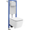 Mexen Stella concealed WC frame set, narrow corner Tex W with WC bowl and soft-close seat, white - 610530680900