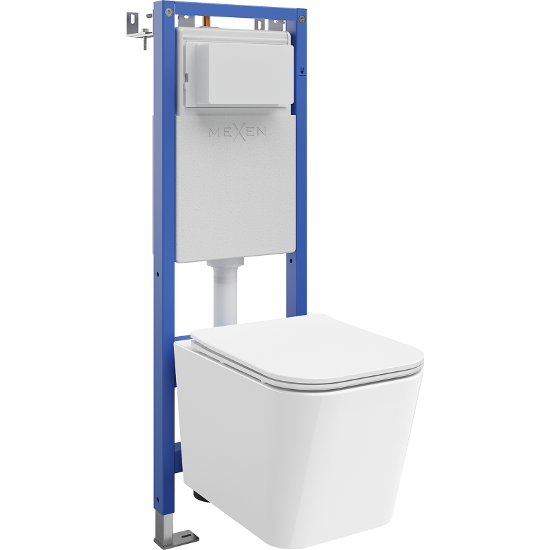 Mexen Teo concealed toilet set WC narrow frame, corner Tex W with WC bowl and soft-close seat, white - 610530850600