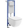 Mexen Timo WC Concealed Set, Narrow Corner Frame Tex W with Tornado Toilet Bowl and Soft-Close Seat, White - 610530650200T