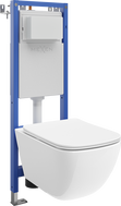 Mexen Timo WC Concealed Set, Narrow Corner Frame Tex W with Tornado Toilet Bowl and Soft-Close Seat, White - 610530650200T