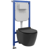 Mexen Carmen WC Concealed Set - Tex E Frame with WC Bowl and Soft-Close Seat, Black Matte - 610930880185