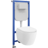 Mexen Carmen WC Concealed Set Tex Air E Pneumatic Frame with WC Bowl and Soft-Close Seat, White - 610930880200A