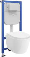 Mexen Carmen WC Concealed Frame Set Tex E with Tornado Bowl and Soft-Close Seat, White - 610930880200T
