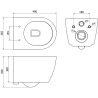 Mexen Carmen WC Concealed Frame Set Tex E with Tornado Bowl and Soft-Close Seat, White - 610930880200T