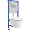 Mexen Carmen WC Concealed Cistern Frame Set Tex E with Tornado WC Bowl and Soft-Close Seat, White - 610930880500T