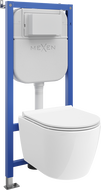 Mexen Carmen WC Concealed Cistern Frame Set Tex E with Tornado WC Bowl and Soft-Close Seat, White - 610930880500T