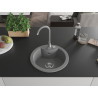 Mexen Diego granite kitchen sink 1-bowl with Telma kitchen faucet, gray - 6512-71-670200-71