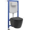 Mexen Carmen WC Concealed Cistern Set Tex E with WC Bowl and Soft-Close Seat, Matte Black - 610930881085