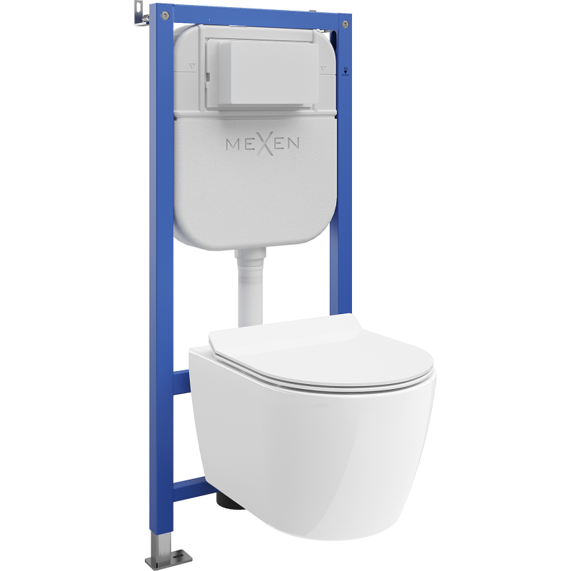 Mexen Carmen WC Concealed Set Tex E with WC Bowl and Soft-Close Seat, White - 610930884000
