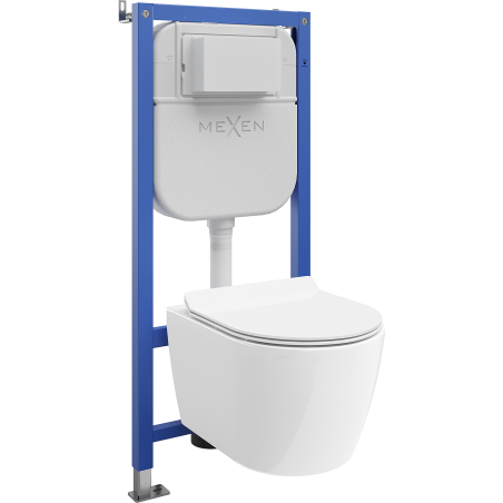 Mexen Carmen WC Concealed Set Tex E with WC Bowl and Soft-Close Seat, White - 610930884000