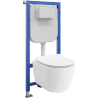 Mexen Carmen concealed toilet set Tex Air E with pneumatic frame, WC bowl and soft-close seat, white - 610930884000A
