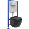 Mexen Lena WC Concealed Set Pneumatic Frame Tex Air E with WC Bowl and Soft-Close Seat, Black Matte - 610930220185A