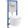 Mexen Lena WC Concealed Set Tex Air E Pneumatic Frame with WC Bowl and Soft-close Seat, White - 610930220200A