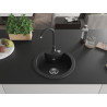 Mexen Diego 1-bowl granite sink with Telma kitchen faucet, black/silver - 6512-73-670200-70