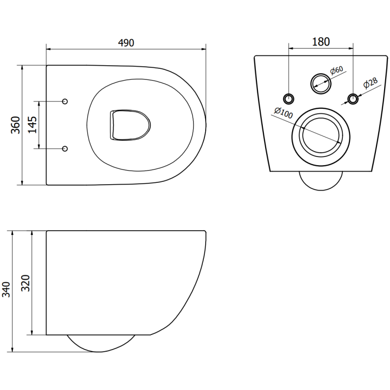 Mexen Lena WC Concealed Set with Pneumatic Frame Tex Air E with Tornado WC Bowl and Soft-close Seat, Matte Black