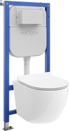 Mexen Lena WC Concealed Set Tex E with WC Bowl and Soft-Close Seat, White - 610930224000