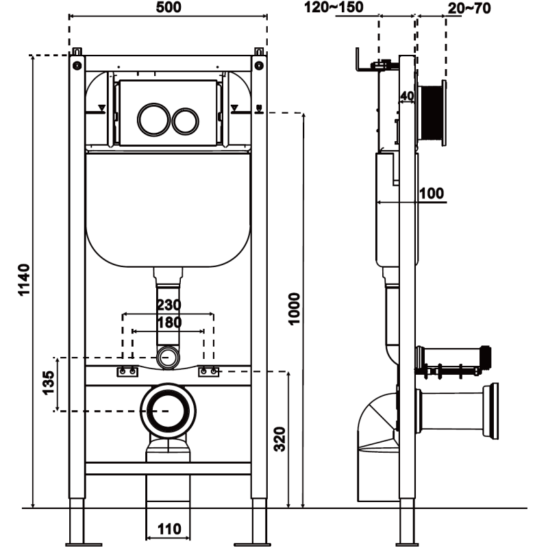 Mexen Lena WC Concealed Set Tex E with WC Bowl and Soft-Close Seat, White/Gold - 610930224005