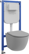 Mexen Lena WC Concealed Set Tex E with WC Bowl and Soft-Close Toilet Seat, Light Gray Matte - 610930224061