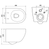 Mexen Lena wall-mounted WC set with Tex Air E pneumatic frame, WC bowl, and soft-close seat, light gray matte - 610930224061A