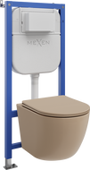 Mexen Lena WC Concealed Set Tex E with WC Bowl and Soft-Close Seat, Matte Cappuccino - 610930224064