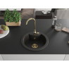 Mexen Diego 1-bowl granite sink with Telma kitchen faucet, black/gold - 6512-75-670200-50