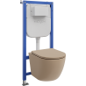 Mexen Lena WC Concealed Set Tex Air E Pneumatic Frame with WC Bowl and Soft-Close Seat, Matte Cappuccino - 610930224064A
