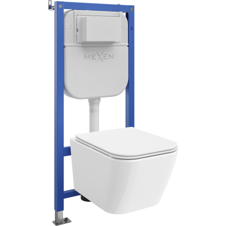 Mexen Madox WC concealed set Tex E frame with WC bowl and soft-close seat, white - 610930154000