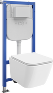 Mexen Madox WC concealed set Tex E frame with WC bowl and soft-close seat, white - 610930154000
