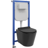 Mexen Rico WC Concealed Set Tex E Frame with Hanging Bowl and Soft-Close Seat, Matte Black - 610930720185