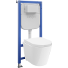 Mexen Rico WC Concealed Set Frame Tex E with Tornado Toilet Bowl and Soft-Close Seat, White - 610930720200T