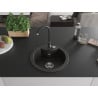 Mexen Diego granite kitchen sink 1-bowl with Telma kitchen tap, black/gold - 6512-75-670200-70