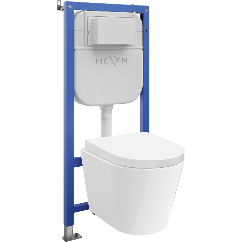 Mexen Rico WC Concealed Frame Set Tex Air E with Tornado WC Bowl and Soft-Close Seat, White - 610930720200TA