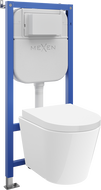 Mexen Rico WC Concealed Frame Set Tex Air E with Tornado WC Bowl and Soft-Close Seat, White - 610930720200TA