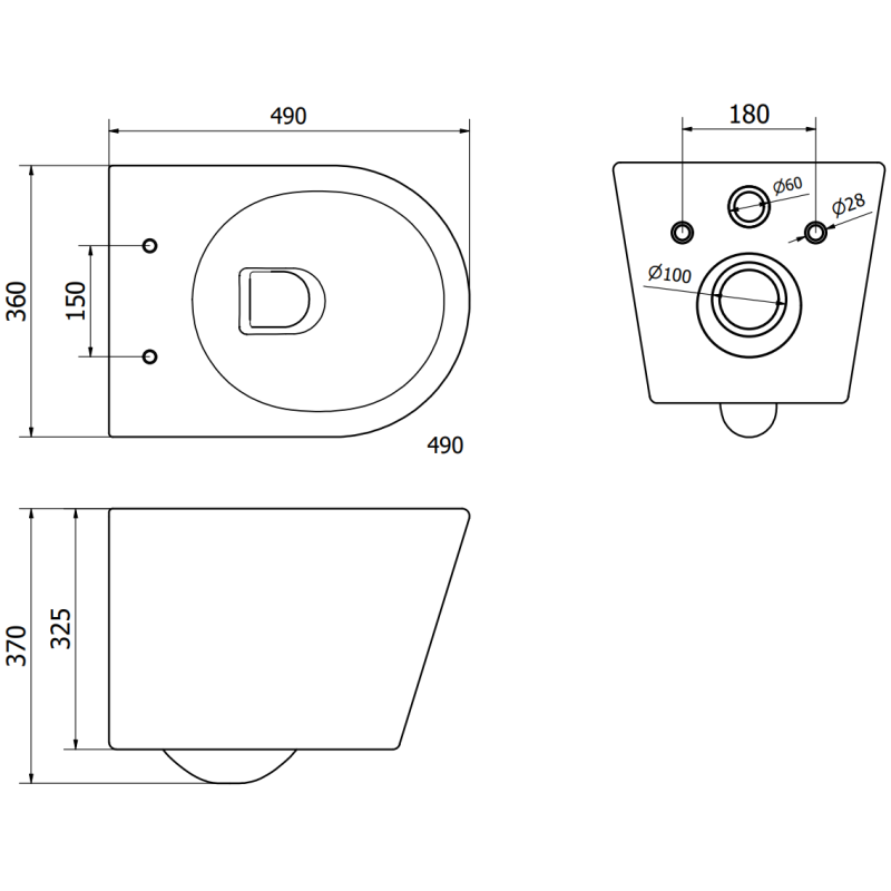 Mexen Rico WC Concealed Frame Set Tex Air E with Tornado WC Bowl and Soft-Close Seat, White - 610930720200TA