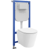 Mexen Rico Concealed WC Set Tex E Frame with Tornado WC Bowl and Soft-Close Seat, White - 610930720300T