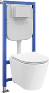 Mexen Rico concealed toilet set with Tex E frame, WC Tornado bowl and soft-close seat, white - 610930720500T