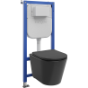 Mexen Rico concealed toilet set Tex E frame with Tornado toilet bowl and soft-close seat, black matte - 610930721085T