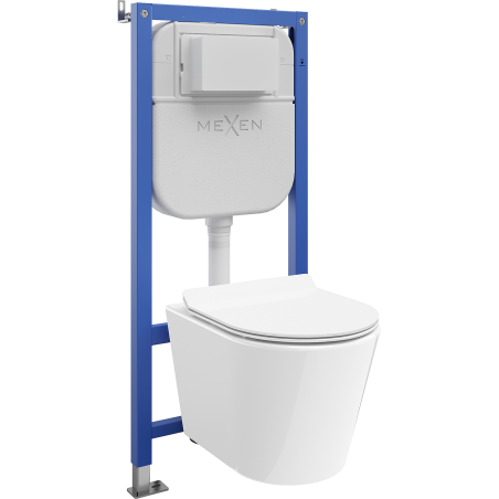 Mexen Rico concealed WC frame set Tex Air E with Tornado WC bowl and soft-close seat, white - 610930724000TA