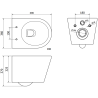 Mexen Rico concealed WC frame set Tex Air E with Tornado WC bowl and soft-close seat, white - 610930724000TA