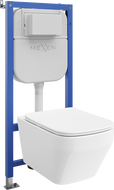 Mexen Riva WC Concealed System Tex Air E Pneumatic Frame with Tornado Toilet Bowl and Soft-Close Seat, White - 610930630200TA