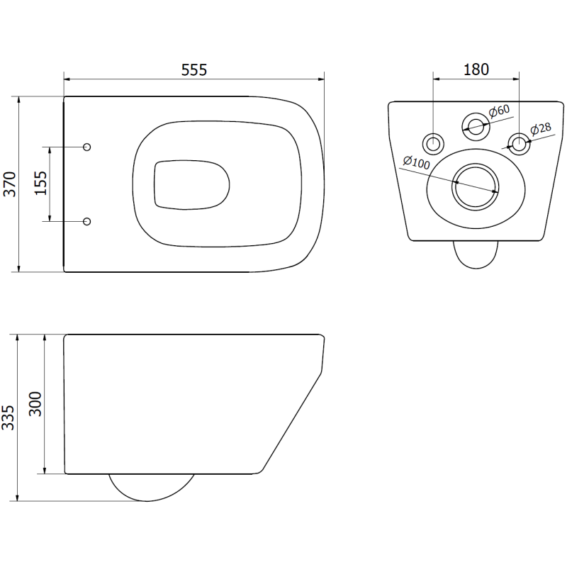 Mexen Riva WC Concealed Set Tex E with Tornado WC Bowl and Soft-Close Seat, White - 610930630200T