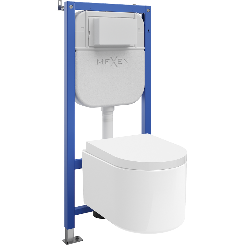 Mexen Sofia WC concealed system Tex E frame with WC bowl and soft-close seat, white - 610930540200