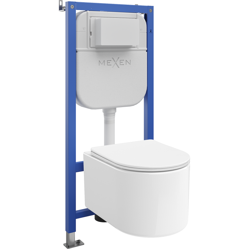 Mexen Sofia WC Concealed Set Tex E Frame with Tornado Toilet Bowl and Soft-Close Seat, White - 610930540300T
