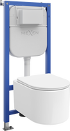 Mexen Sofia Tex Air E Pneumatic Concealed WC Set with Tornado Toilet Bowl and Soft-Close Seat, White - 610930540300TA