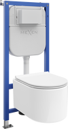 Mexen Sofia Tex E Concealed WC Frame Kit with Tornado WC Bowl and Soft-Close Seat, White - 610930540500T